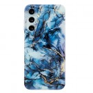 Fashion TPU Deksel for Samsung Galaxy S24 5G - Blå Marmor thumbnail