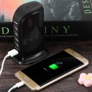 6-Port Rask Bordlader med USB-A 30W - svart thumbnail