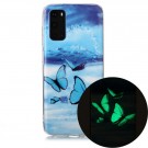 Fashion TPU Deksel Samsung Galaxy S20 - blue Butterfly thumbnail
