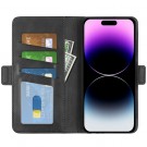 Lommebok deksel Premium for iPhone 15 Pro svart thumbnail