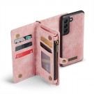 CaseMe 2-i-1 Lommebok deksel Samsung Galaxy S21 FE 5G rosa thumbnail