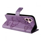 Lommebok deksel til iPhone 16 Plus - Lilla Butterfly thumbnail