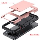 Kalebol Hybrid TPU + PC Deksel plass til kort iPhone 17 Pro Roségull thumbnail