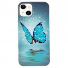 Fashion TPU Deksel for iPhone 14/13 - Blue Butterfly thumbnail