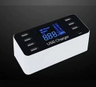 8-Port USB Bordlader med LED-skjerm 40W - Hvit thumbnail