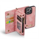 CaseMe 2-i-1 Lommebok deksel iPhone 13 Pro rosa thumbnail