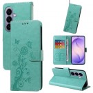 Lommebok deksel for Samsung Galaxy S27 5G - Blomster grønn thumbnail