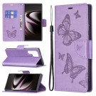 Lommebok deksel til Samsung Galaxy S22 Ultra 5G - Lilla Butterfly thumbnail