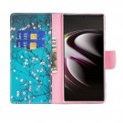 Lommebok deksel for Samsung Galaxy S22 Ultra 5G - Rosa blomster thumbnail