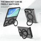 Tech-Flex Deksel Skin Feel magnet og roterende ring iPhone Fold  - Svart thumbnail