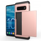 Lux Hybrid TPU + PC Deksel plass til kort Galaxy S10 Roségull thumbnail