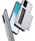 Hybrid TPU + PC Deksel plass til kort Samsung Galaxy S20 sølv thumbnail