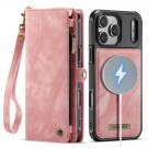 CaseMe 2-i-1 Lommebok deksel iPhone 17 Pro rosa thumbnail