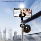 Bluetooth Selfiestang med stabilisering og fjernkontroll 1,7 m - Svart thumbnail