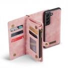 CaseMe 2-i-1 Lommebok deksel Samsung Galaxy S21 5G rosa thumbnail