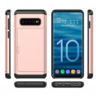 Lux Hybrid TPU + PC Deksel plass til kort Galaxy S10 Roségull thumbnail