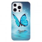 Fashion TPU Deksel for iPhone 15 Pro - Blue Butterfly thumbnail