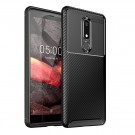 Beetle TPU Carbon Fiber Deksel Nokia 5.1 (2018) svart thumbnail