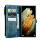 CaseMe Multifunksjonell Lommebok deksel Samsung Galaxy S21 Ultra 5G blå thumbnail