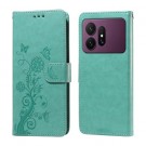 Lommebok deksel for Samsung Galaxy S27 Pro 5G - Blomster grønn thumbnail