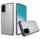 Hybrid TPU + PC Deksel plass til kort Samsung Galaxy S20 sølv thumbnail