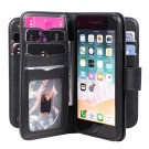 Lommebok-deksel plass til 10 stk kort for iPhone 6/6S/7/8/SE (2020/2022) svart thumbnail
