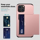 Hybrid TPU + PC Deksel plass til kort iPhone 14 Plus Roségull thumbnail