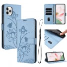 Lommebok deksel til iPhone 11 Pro Max- Blå Blomster thumbnail