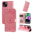 Lommebok deksel for iPhone 15 Plus Sunflower rosa thumbnail