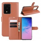 Lommebok deksel for Samsung Galaxy S20 Ultra brun thumbnail