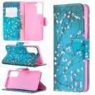 Lommebok deksel for Samsung Galaxy S21 5G - Rosa blomster thumbnail