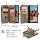 CaseMe multifunksjonell Lommebok deksel Samsung Galaxy S25+ Plus 5G brun thumbnail