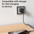 Yesido USB-C til USB-C kabel 60W, 0,3 meter - Svart thumbnail