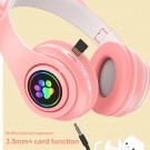 Bluetooth Cat Ear Barn Hodetelefoner - rosa thumbnail