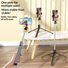 Bluetooth Selfiestang med stabilisering og fjernkontroll 1,7 m - Svart thumbnail