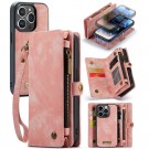 CaseMe 2-i-1 Lommebok deksel iPhone 14 Pro rosa thumbnail