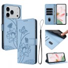 Lommebok deksel til iPhone 17 Pro - Blå Blomster thumbnail