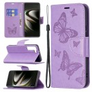 Lommebok deksel til Samsung Galaxy S22+ plus 5G - Lilla Butterfly thumbnail