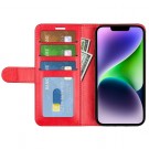 Lommebok deksel Premium for iPhone 15 rød thumbnail