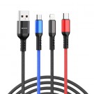 awei 3 i 1 8 Pin / Micro USB / Type-C kabel thumbnail