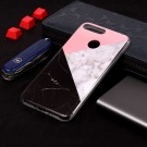 Fashion TPU Deksel for Huawei Y6 (2018) - Rosa/Svart Marmor thumbnail