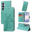 Lommebok deksel for Samsung Galaxy S27+ plus 5G - Blomster grønn thumbnail