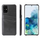 Fierre Shann TPU Deksel med PU-lær plass til kort Galaxy S20 svart thumbnail