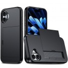 Kalebol Hybrid TPU + PC Deksel plass til kort iPhone 17 svart thumbnail