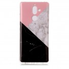 Fashion TPU Deksel for Nokia 7 Plus - Rosa/Svart Marmor thumbnail