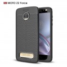 Tech-Flex TPU Deksel med PU-lær mønster Motorola Moto Z2 Force Svart thumbnail