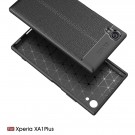 Tech-Flex TPU Deksel med lær mønster Sony Xperia XA1 Plus svart thumbnail