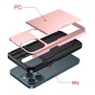 Hybrid TPU + PC Deksel plass til kort iPhone 15 Pro Max Roségull thumbnail
