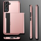 Hybrid TPU + PC Deksel plass til kort Samsung Galaxy S25 5G Roségull thumbnail