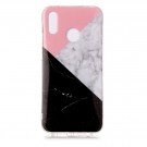 Fashion TPU Deksel for Huawei P20 Lite - Rosa/Svart Marmor thumbnail